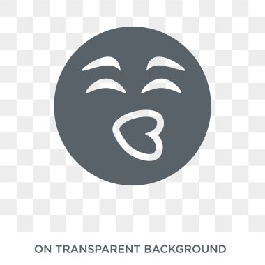 Öpüşme ile gülümseyen gözleri emoji simgesi. Öpüşme ile gülümseyen gözleri emoji tasarım konsepti Emoji koleksiyonundan. Basit öğe vektör çizim şeffaf arka plan üzerinde.