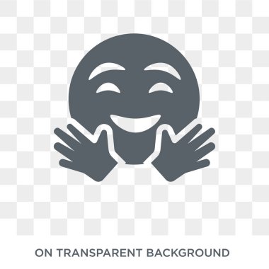 Emoji simgesi sarılma. Emoji tasarım konsepti Emoji koleksiyonundan sarılma. Basit öğe vektör çizim şeffaf arka plan üzerinde.