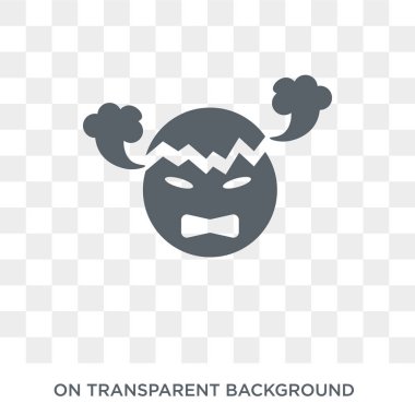 Patlayan kafa emoji simgesi. Patlayan kafa emoji tasarım konsepti Emoji koleksiyonundan. Basit öğe vektör çizim şeffaf arka plan üzerinde.