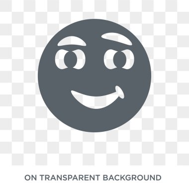 Sırıtan emoji simgesi. Sırıtan emoji tasarım konsepti Emoji koleksiyonundan. Basit öğe vektör çizim şeffaf arka plan üzerinde.