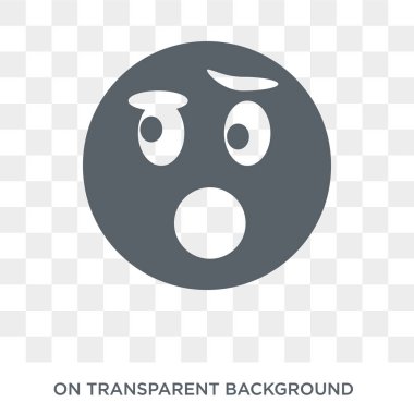 Çatık ile açık ağız emoji simgesi. Çatık ile açık ağız emoji tasarım konsepti Emoji koleksiyonundan. Basit öğe vektör çizim şeffaf arka plan üzerinde.