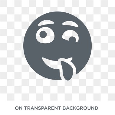 Deli emoji simgesi. Deli emoji tasarım konsepti Emoji koleksiyonundan. Basit öğe vektör çizim şeffaf arka plan üzerinde.