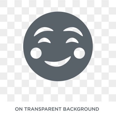 Emoji simgesi kızarma. Emoji tasarım konsepti Emoji koleksiyonundan kızarma. Basit öğe vektör çizim şeffaf arka plan üzerinde.