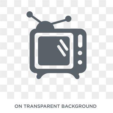Tv simgesi. Elektronik cihazlar koleksiyonundan saydam arka plan üzerinde Trendy düz vektör Tv simgesi. Web ve mobil cihazlar için yüksek kaliteli dolu Tv sembolü kullanımı