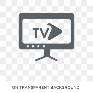 Televizyon simgesi. Trendy düz vektör elektronik cihazlar koleksiyonundan şeffaf arka plan üstünde kutsal kişilerin resmi televizyon. Yüksek kaliteli televizyon simge kullanımı web ve mobil için dolu