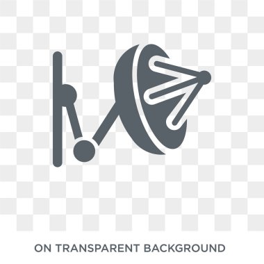 Uydu çanağı simgesi. Trendy düz vektör uydu çanağı simgesine elektronik cihazlar koleksiyonundan şeffaf arka plan. Yüksek kaliteli uydu çanağı simge kullanımı web ve mobil için dolu