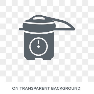 düdüklü tencere simgesi. Elektronik cihazlar koleksiyonundan şeffaf arka plan trendy düz vektör düdüklü tencere simgesi. Yüksek kaliteli dolu düdüklü tencere simge kullanımı için web ve hareket eden