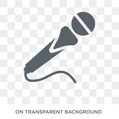 Mikrofon simgesi. Elektronik cihazlar koleksiyonundan şeffaf arka plan trendy düz vektör mikrofon simgesi. Yüksek kalite mikrofon simge kullanımı web ve mobil için dolu