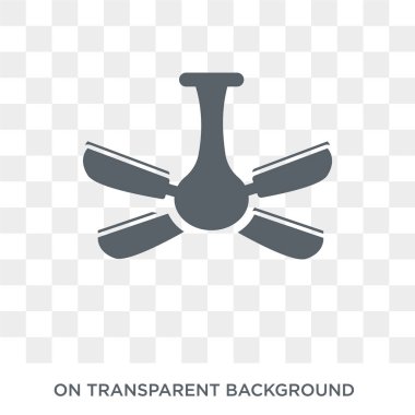 Tavan fan simge. Trendy düz vektör tavan fan simge elektronik cihazlar koleksiyonundan şeffaf arka plan üzerinde. Yüksek kaliteli dolu tavan fan simge kullanımı için web ve hareket eden
