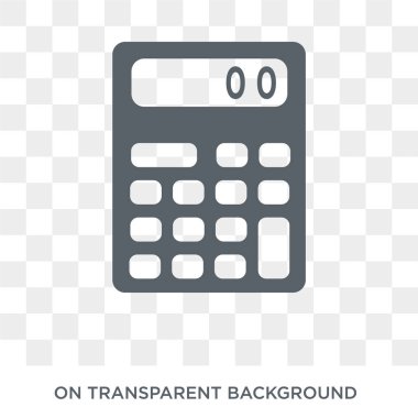 Hesap makinesi simge. Trendy düz vektör hesap makinesi simge elektronik cihazlar koleksiyonundan şeffaf arka plan üzerinde. Hesap makinesi simge kullanımı web ve mobil için yüksek kaliteli dolu