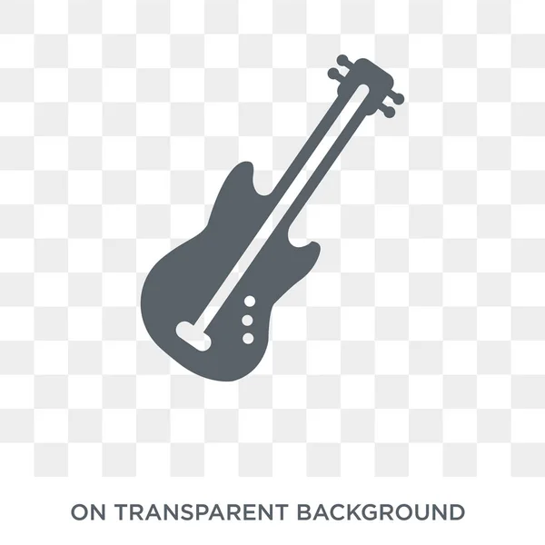 低音吉他图标 低音吉他设计概念从音乐收藏 简单的元素向量例证在透明背景 — 图库矢量图片