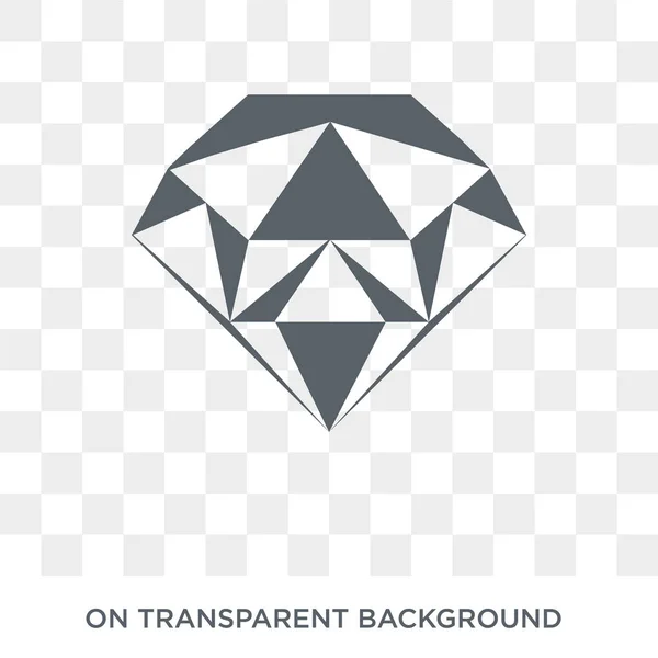 Diamant Pictogram Trendy Platte Vector Diamond Pictogram Transparante Achtergrond Van — Stockvector