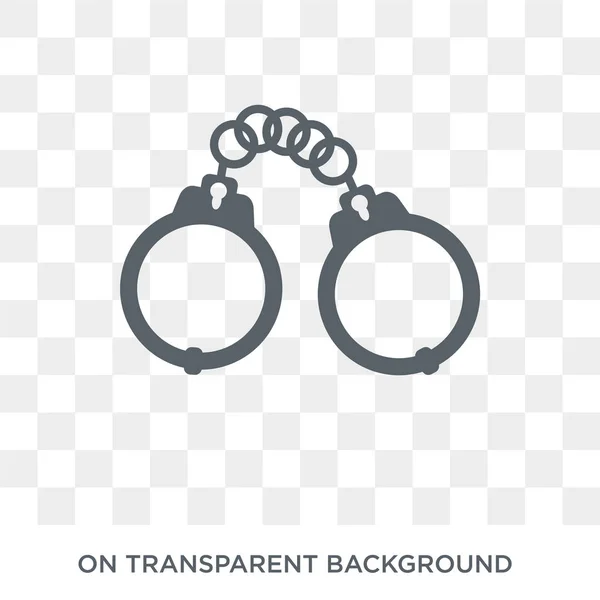 Handcuffs Icon Trendy Flat Vector Handcuffs Icon Transparent Background Law — Stok Vektör