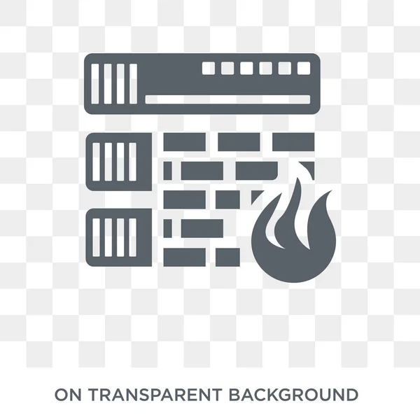 Ícone Firewall Ícone Firewall Vetorial Plano Moda Fundo Transparente Coleção — Vetor de Stock