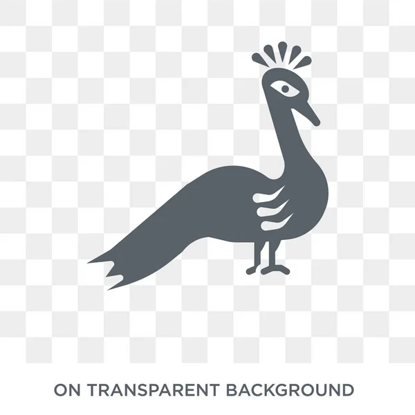 孔雀のアイコン インド コレクションから透明な背景にトレンディなフラット ベクトル孔雀アイコン 高品質いっぱい Web とモバイルの孔雀のシンボルの使用 — ストックベクタ