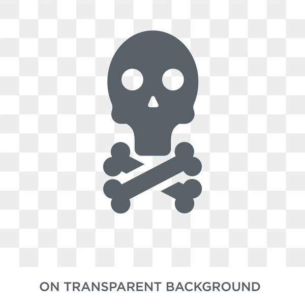 Человеческий череп со скрещенными костями. Модный плоский вектор Череп человека со скрещенными костями иконка на прозрачном фоне из коллекции частей человеческого тела. Высококачественный череп человека со скрещенным
