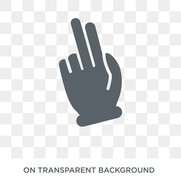 Zwei Finger Ikone Trendige Flache Vektor Zwei Finger Symbol Auf — Stockvektor