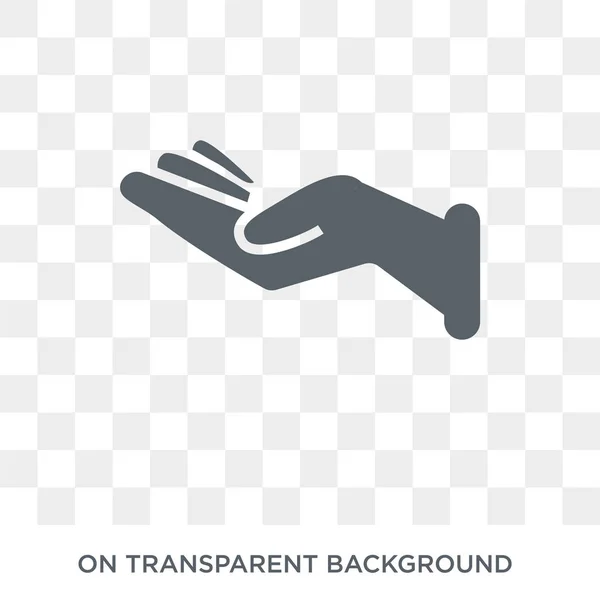 打开手图标 时尚平面矢量 从手和客人集合的透明背景打开手图标 高品质填充开放式手符号用于网络和移动 — 图库矢量图片