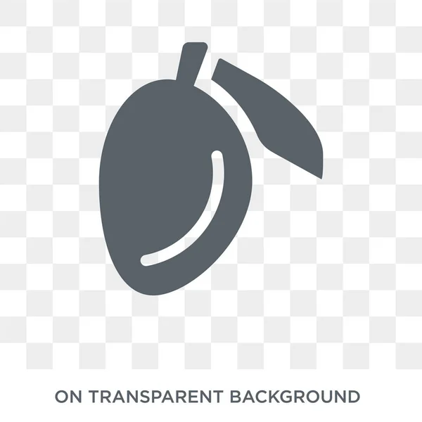 芒果图标 芒果设计理念来自水果和蔬菜收藏 透明背景上的简单元素矢量插图 — 图库矢量图片