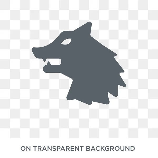 Weerwolf Pictogram Trendy Platte Vector Werewolf Pictogram Transparante Achtergrond Uit — Stockvector