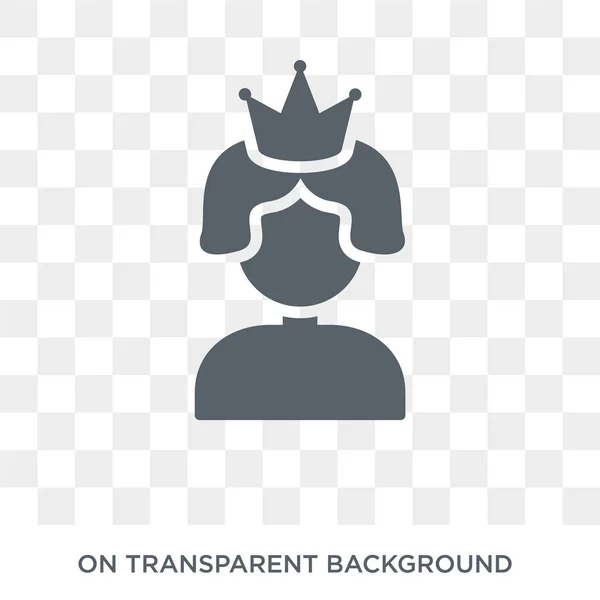 Königin Ikone Trendiges Flaches Vektor Queen Symbol Auf Transparentem Hintergrund — Stockvektor