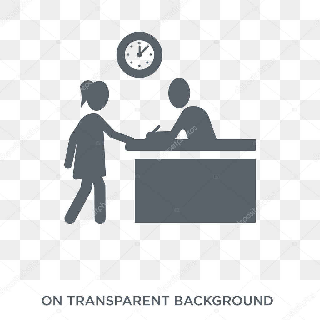 Information desk icon. Information desk design concept from Museum collection. Simple element vector illustration on transparent background.