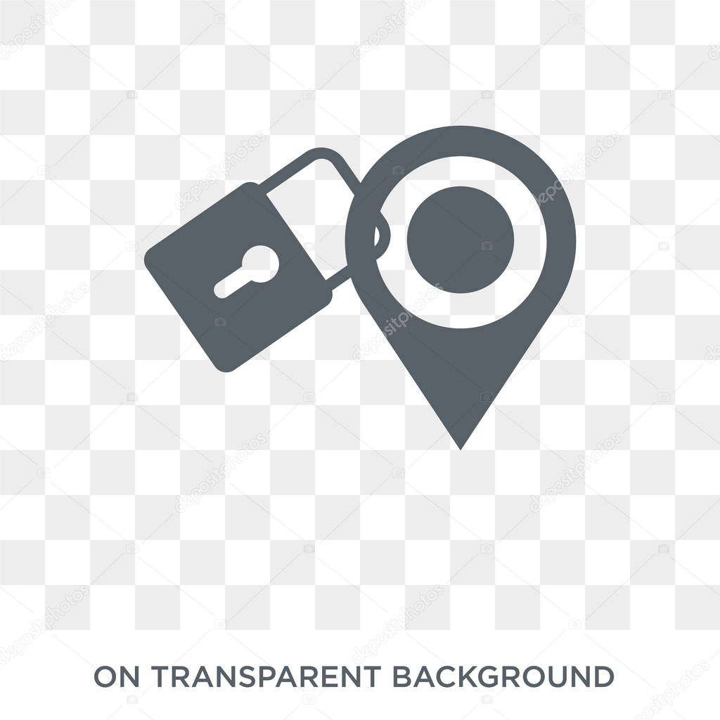 Locked Place icon. Trendy flat vector Locked Place icon on transparent background from Maps and Locations collection. High quality filled Locked Place symbol use for web and mobile