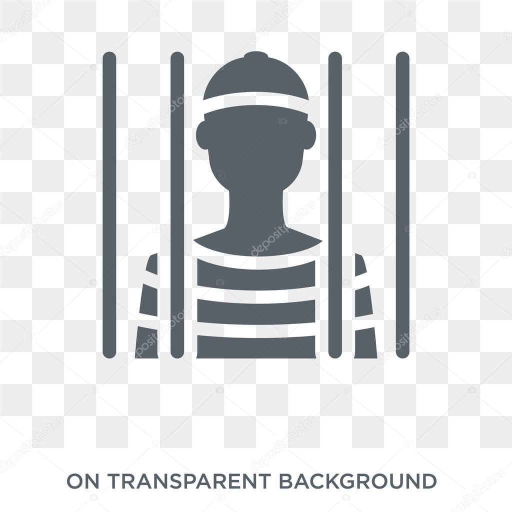 Prisioner icon. Trendy flat vector Prisioner icon on transparent background from law and justice collection. High quality filled Prisioner symbol use for web and mobile