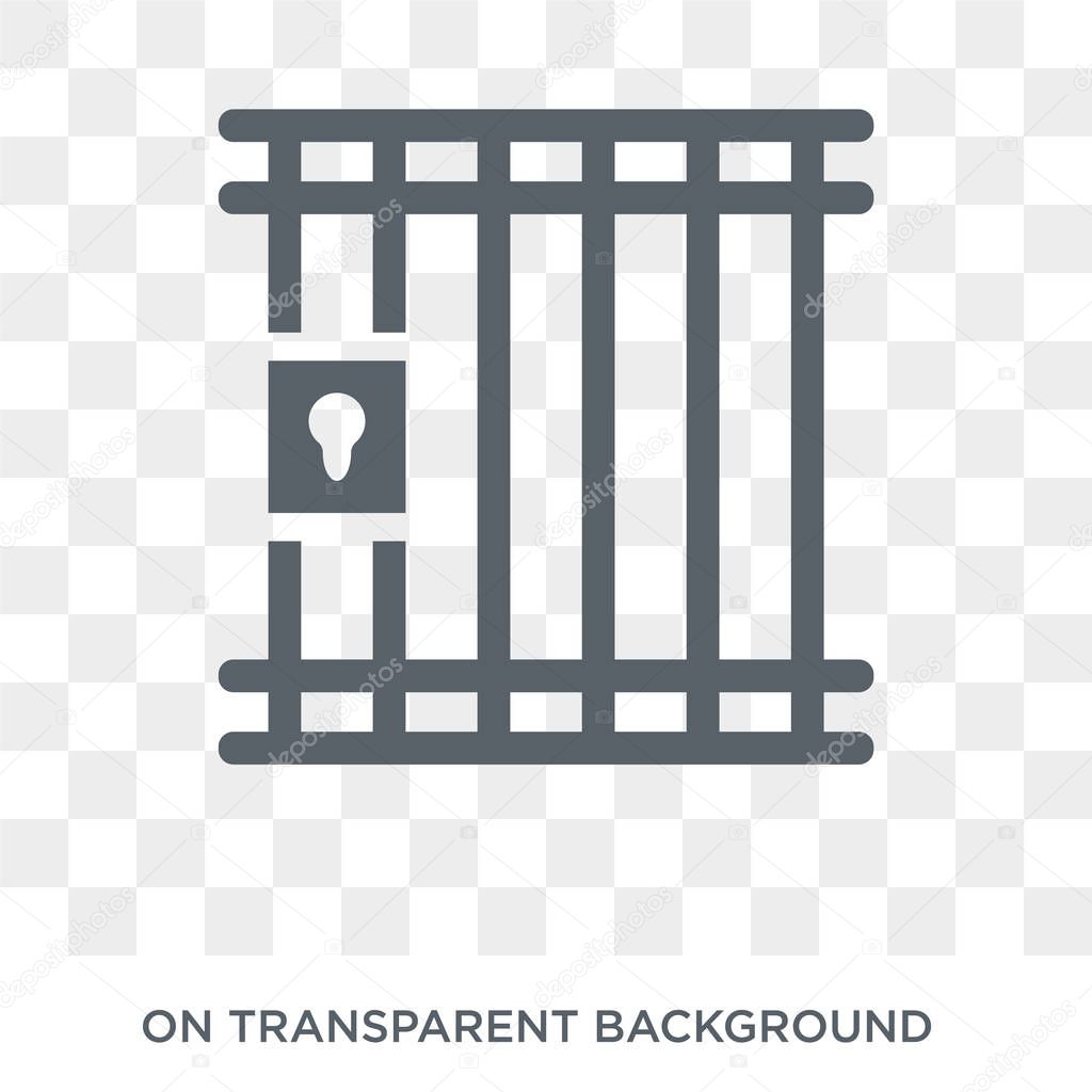 Prison icon. Trendy flat vector Prison icon on transparent background from law and justice collection. High quality filled Prison symbol use for web and mobile