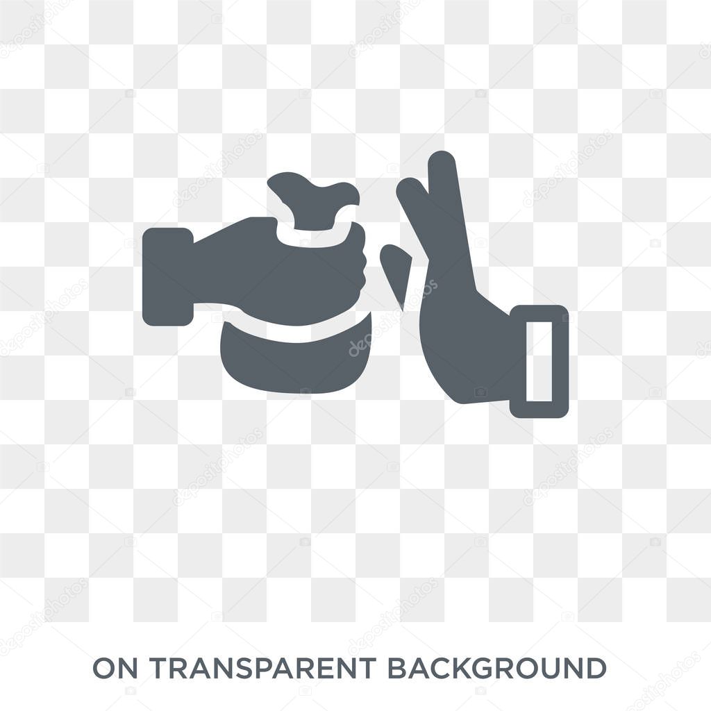 Bribery icon. Trendy flat vector Bribery icon on transparent background from law and justice collection. High quality filled Bribery symbol use for web and mobile