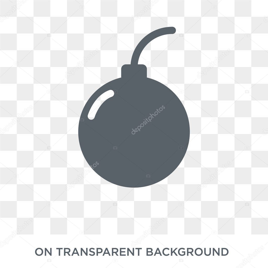 Bomb icon. Bomb design concept from Army collection. Simple element vector illustration on transparent background.