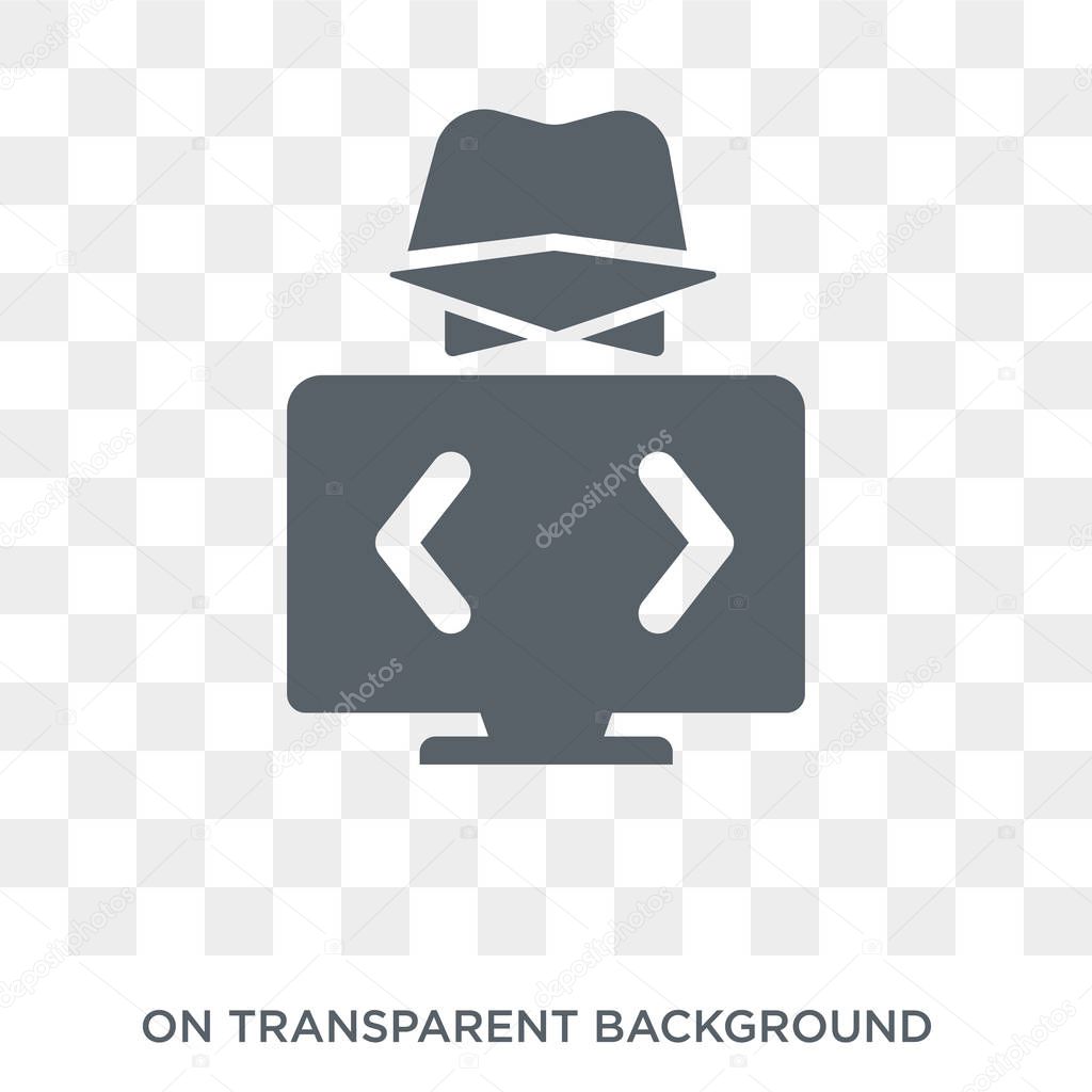 Hacker icon. Trendy flat vector Hacker icon on transparent background from Internet Security and Networking collection. High quality filled Hacker symbol use for web and mobile