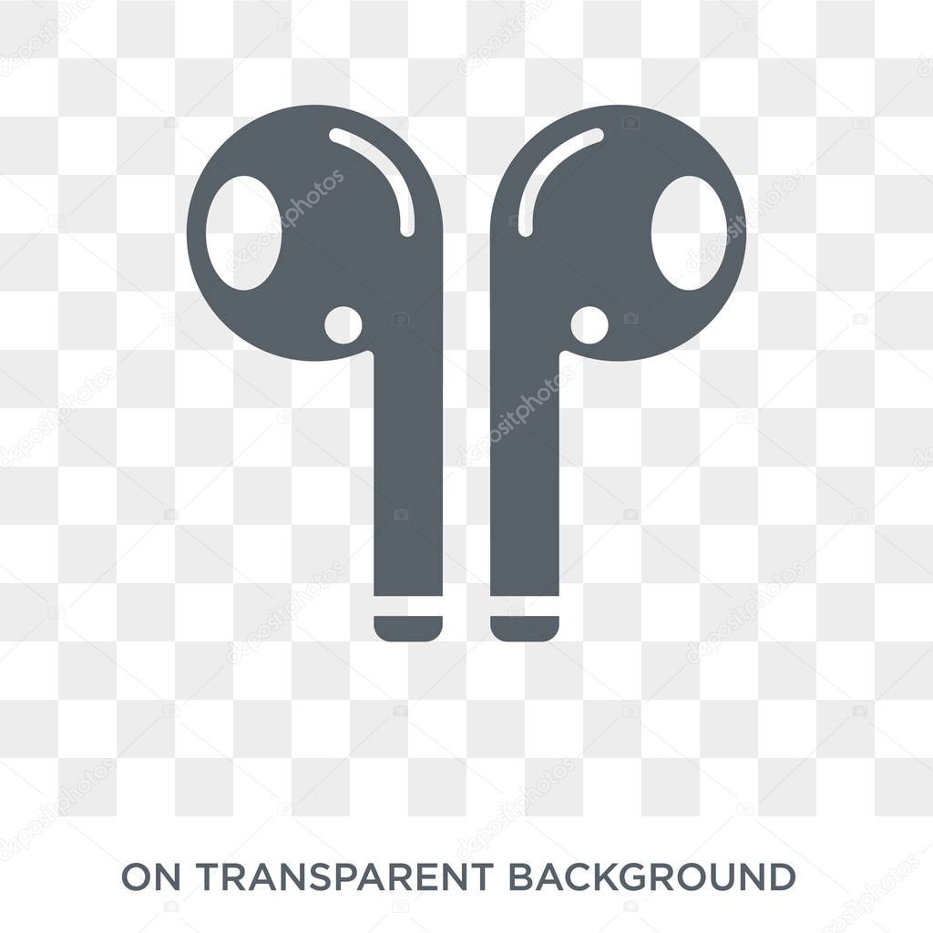 Airpods icon. Trendy flat vector Airpods icon on transparent background from Internet Security and Networking collection. High quality filled Airpods symbol use for web and mobile