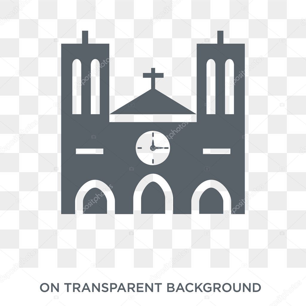 Notre dame icon. Trendy flat vector Notre dame icon on transparent background from Architecture and Travel collection. High quality filled Notre dame symbol use for web and mobile