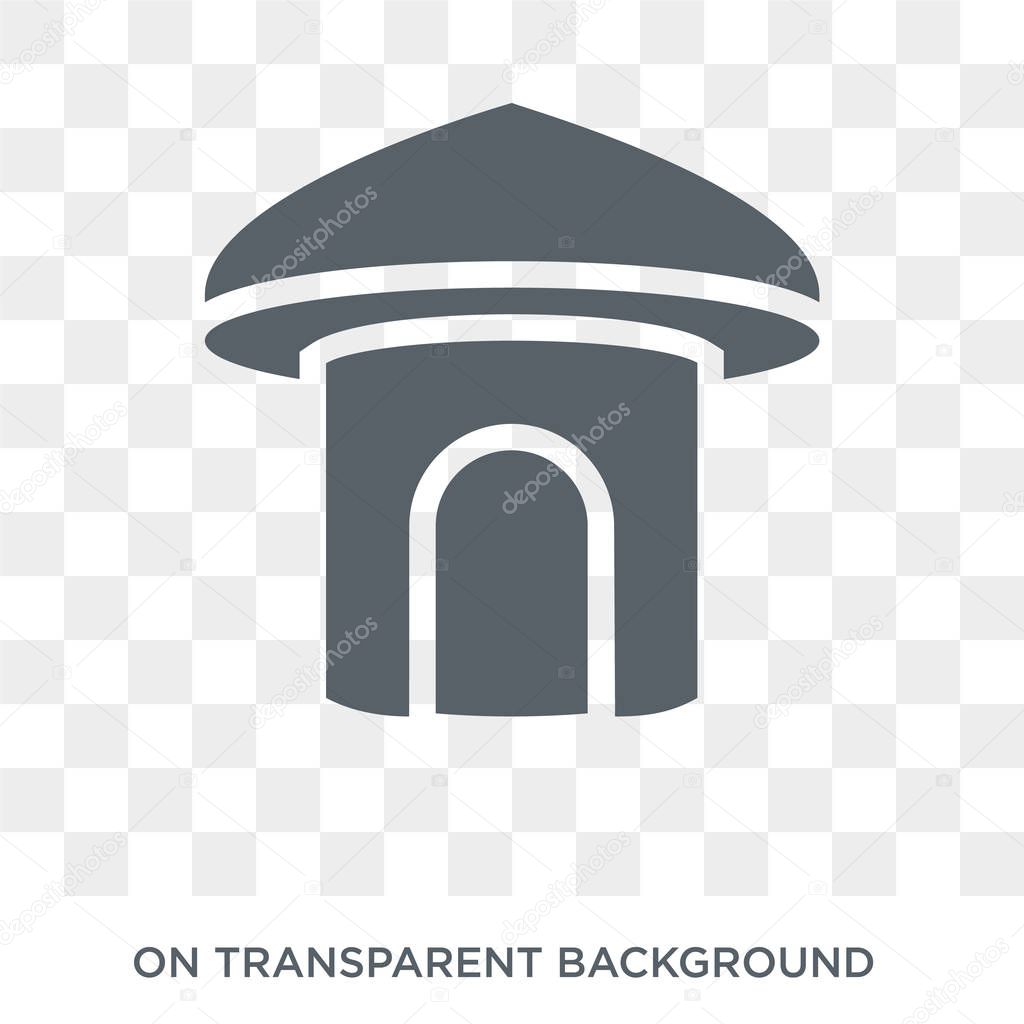 Hut icon. Trendy flat vector Hut icon on transparent background from Architecture and Travel collection. High quality filled Hut symbol use for web and mobile