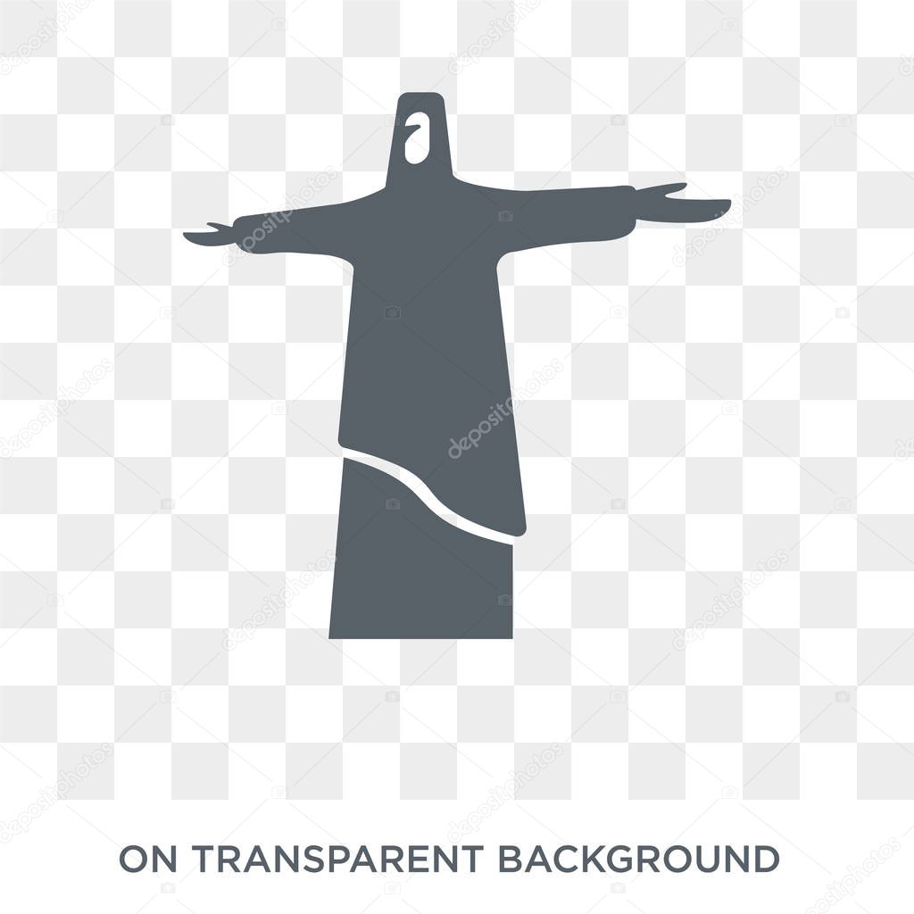 Christ the redeemer icon. Trendy flat vector Christ the redeemer icon on transparent background from Architecture and Travel collection. High quality filled Christ the redeemer symbol use for web and mobile