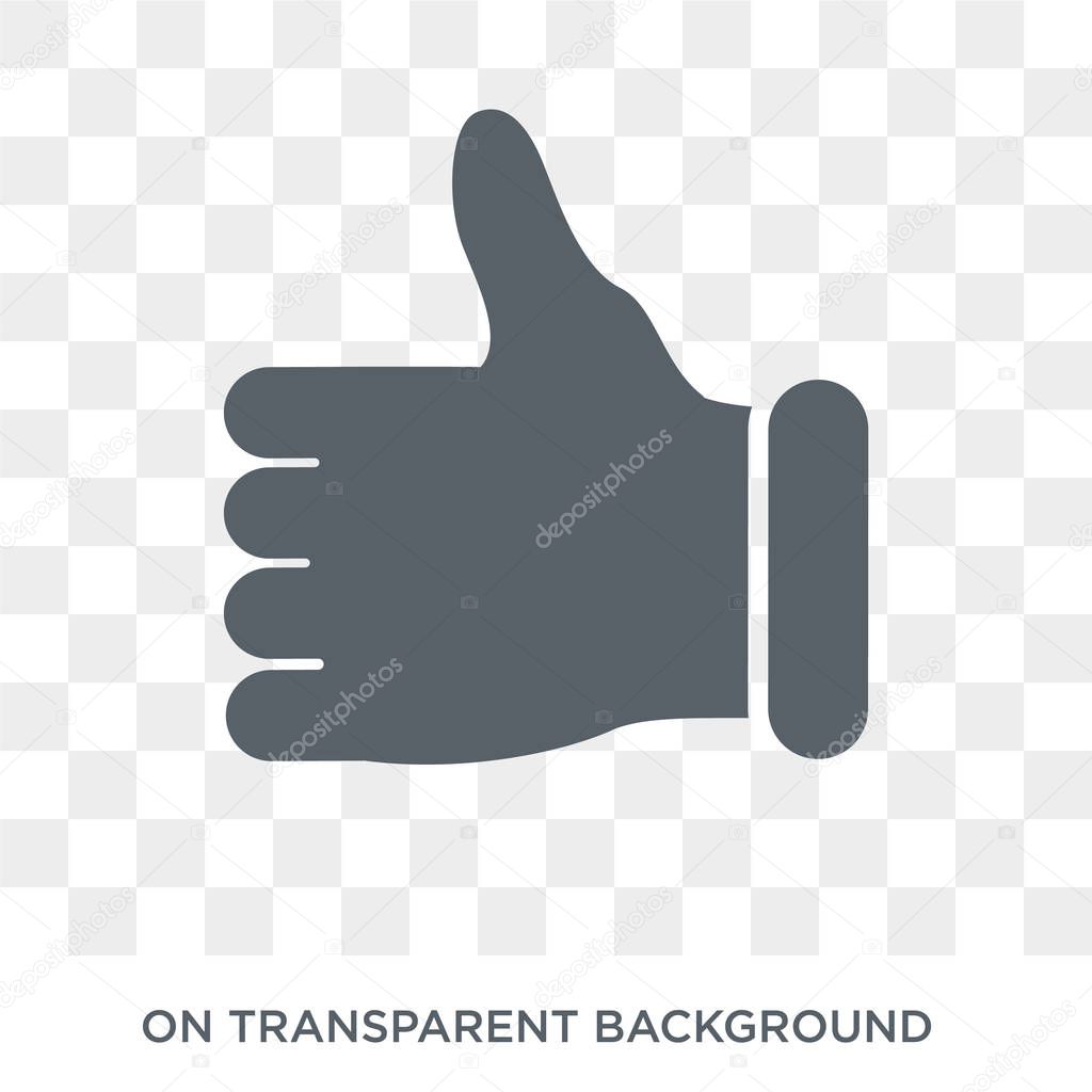 Thumbs up icon. Trendy flat vector Thumbs up icon on transparent background from Hands and guestures collection. High quality filled Thumbs up symbol use for web and mobile