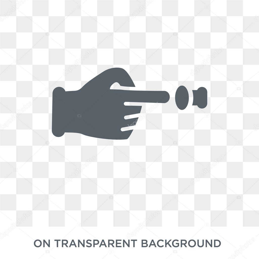 Push with one finger to slide icon. Trendy flat vector Push with one finger to slide icon on transparent background from Hands and guestures collection. High quality filled Push with one finger to