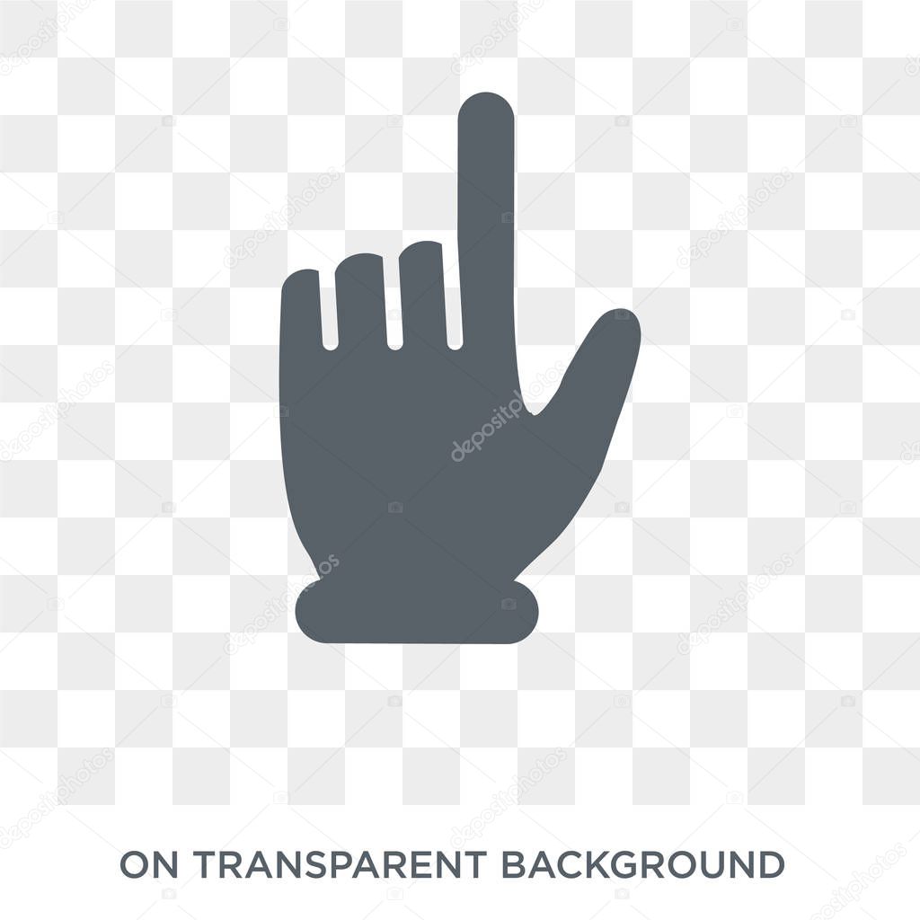 Pointing hand icon. Trendy flat vector Pointing hand icon on transparent background from Hands and guestures collection. High quality filled Pointing hand symbol use for web and mobile