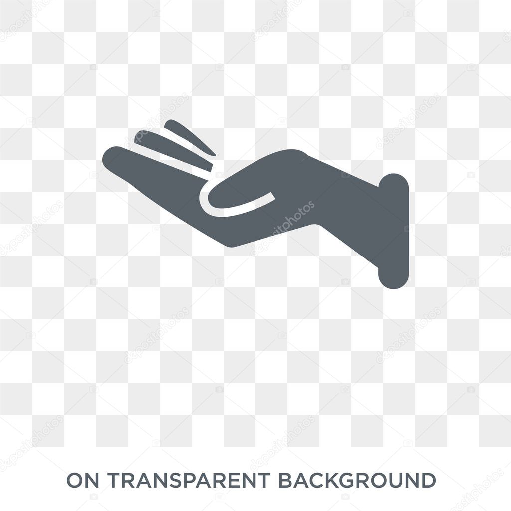 Open hand icon. Trendy flat vector Open hand icon on transparent background from Hands and guestures collection. High quality filled Open hand symbol use for web and mobile