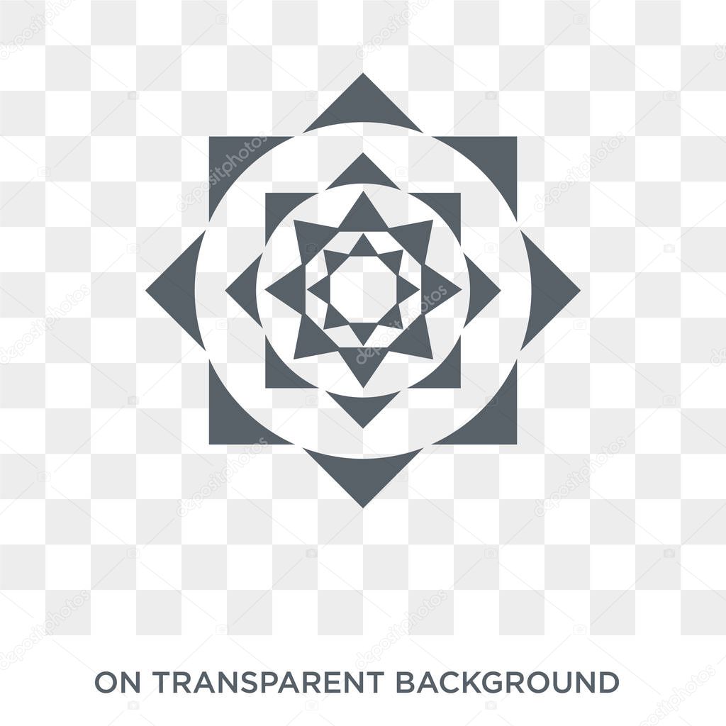 Polygonal ornament of hexagons and triangles icon. Polygonal ornament of hexagons and triangles design concept from Geometry collection. Simple element vector illustration on transparent background.