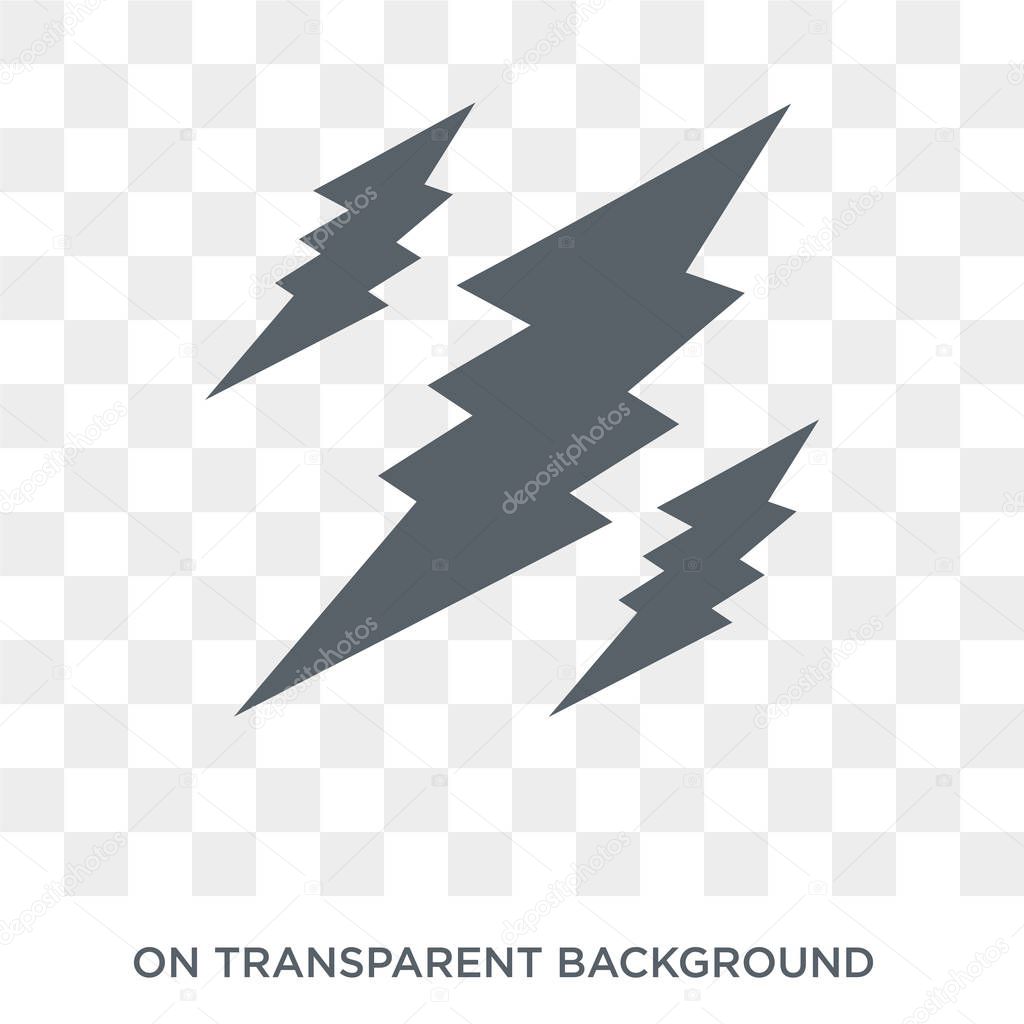 Lightning bolt polygonal icon. Lightning bolt polygonal design concept from Geometry collection. Simple element vector illustration on transparent background.