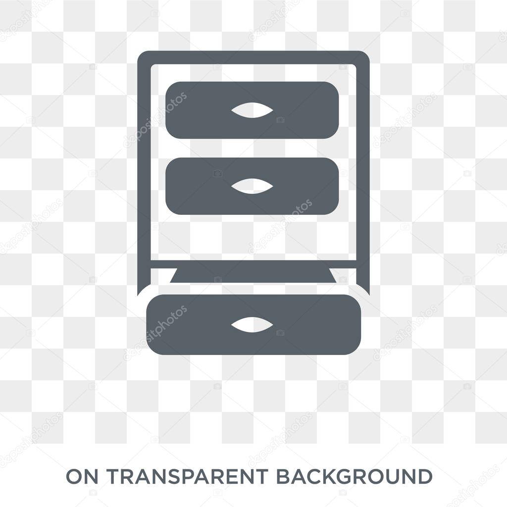 Drawers icon. Drawers design concept from Furniture and household collection. Simple element vector illustration on transparent background.