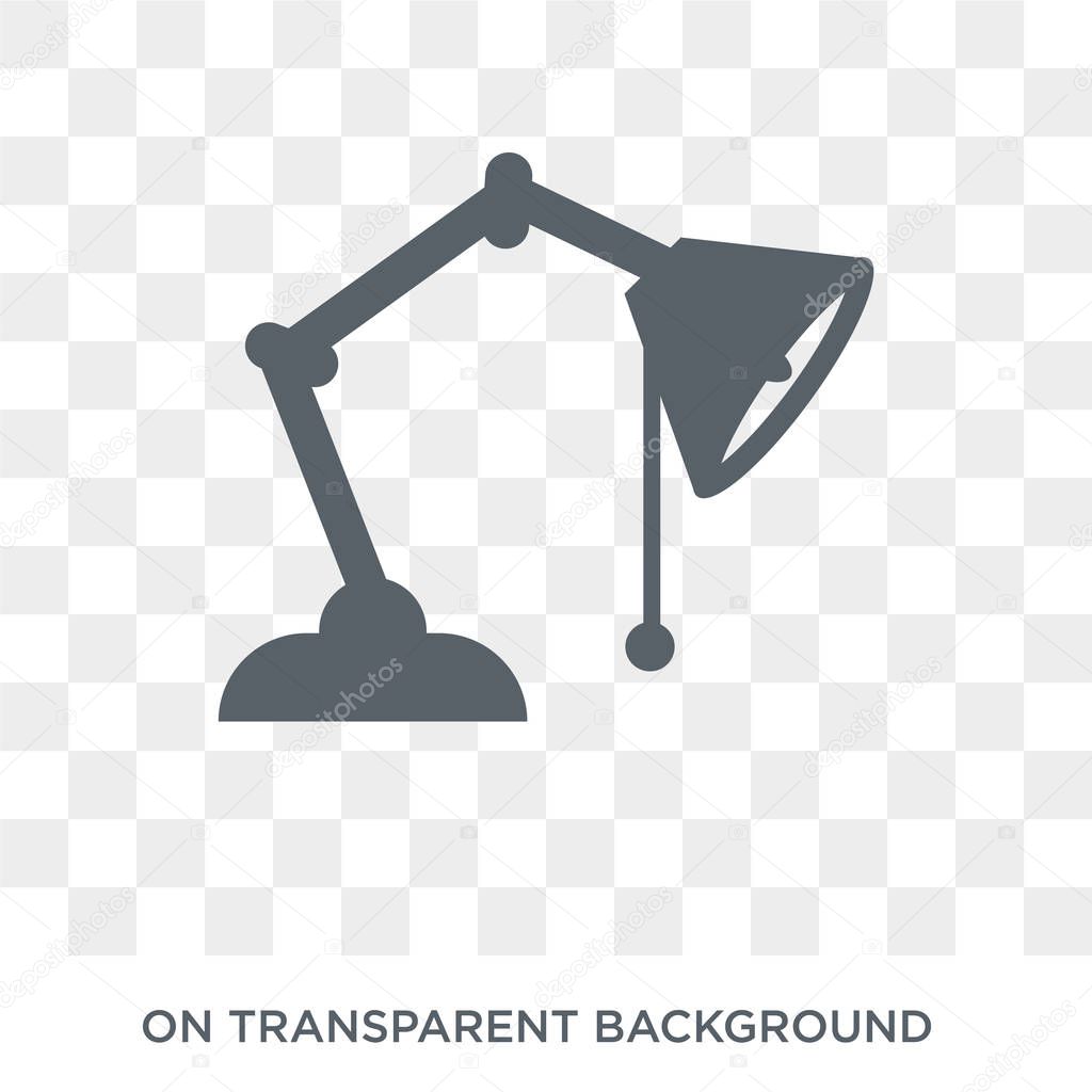 Desk lamp icon. Desk lamp design concept from Furniture and household collection. Simple element vector illustration on transparent background.
