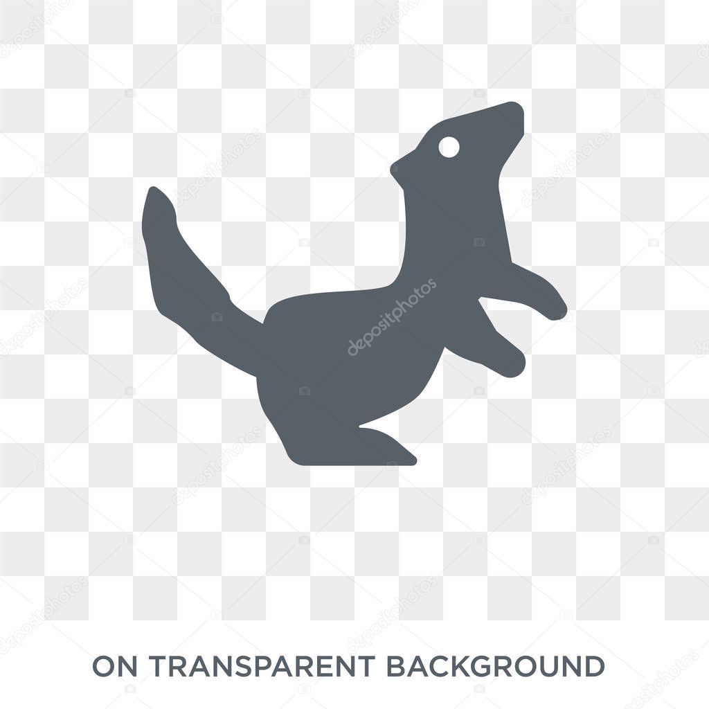 Ermine icon. Trendy flat vector Ermine icon on transparent background from animals  collection. High quality filled Ermine symbol use for web and mobile
