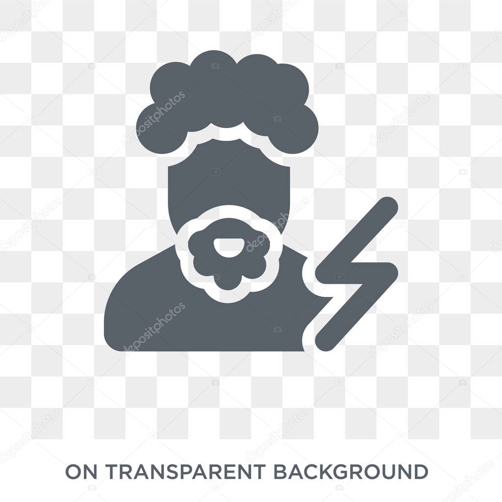 Zeus icon. Trendy flat vector Zeus icon on transparent background from Fairy Tale collection. High quality filled Zeus symbol use for web and mobile