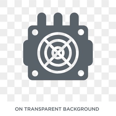 asic miner icon. Trendy flat vector asic miner icon on transparent background from Electronic devices collection. High quality filled asic miner symbol use for web and mobile