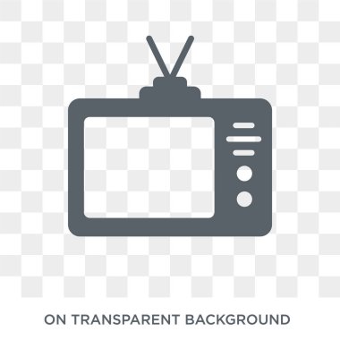 TV simgesi. TV tasarım konsepti elektronik cihazlar koleksiyonundan. Basit öğe vektör çizim şeffaf arka plan üzerinde.