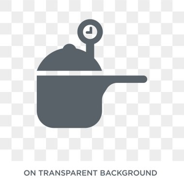 düdüklü tencere simgesi. Elektronik cihazlar koleksiyonundan düdüklü tencere tasarım konsepti. Saydam arka planda basit eleman vektör çizimi.