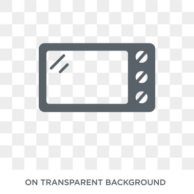 Mikrodalga simgesi. Mikrodalga tasarım konsepti elektronik cihazlar koleksiyonundan. Basit öğe vektör çizim şeffaf arka plan üzerinde.